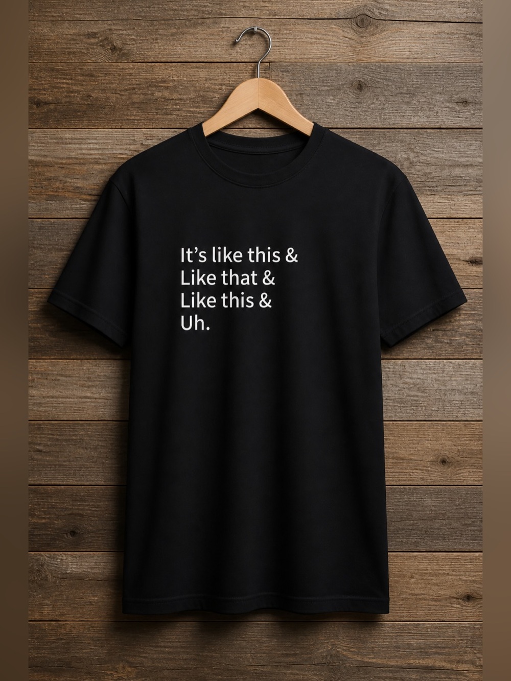 Hip Hop Black Graphic Tee with White Text - Men's Women’s Casual Shirt